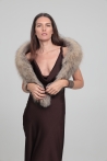 Estola de piel de mapache Ane - Talla única, Beige