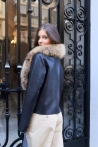 Estola de piel de mapache Ane - Talla única, Beige