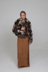 Chaqueta Karlie de retales de piel de zorro blue frost - Marrón, 36