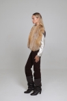 Chaleco Wendy de piel de zorro golden - M, Golden