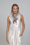 Coll Angela - Talla única, Blanco con gris