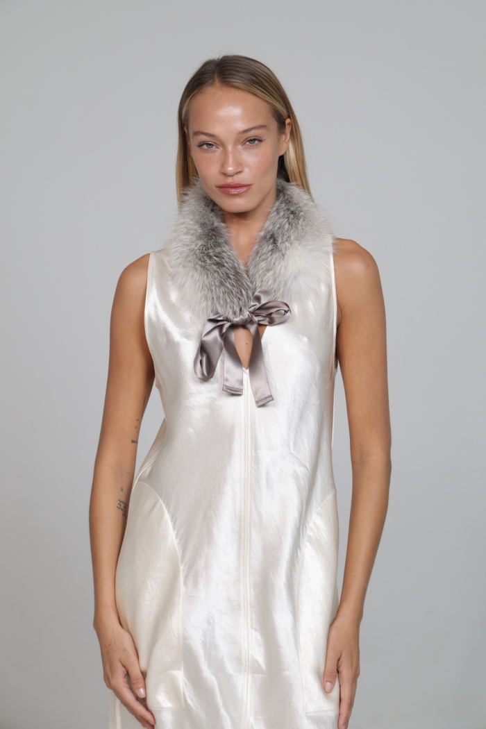 Collar Angela - One size, White with grey